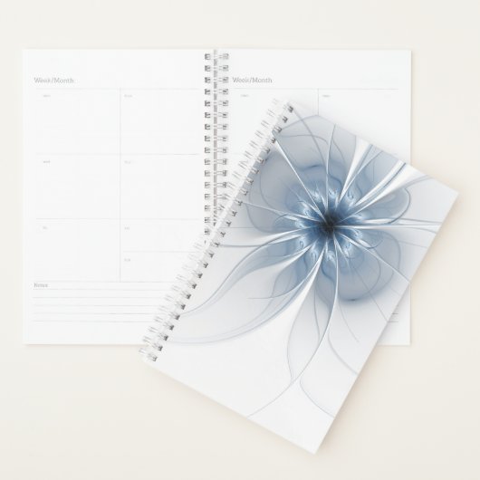 Fleur imaginaire fractale bleue douce et tendresse (Devant avec enveloppe)