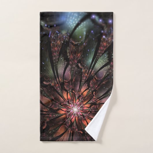 Fleur imaginaire fractale douce et tendresse (Serviette à main)