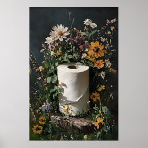 Fleur impression de rouleau de papier toilette, sa