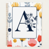 Fleur imprimée monogramme initiales nom minimalist (Devant)