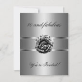Fleur Invitation Black Grey Fabulous 40e (Devant)