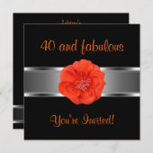 Fleur Invitation Orange Fabulous 40e (Devant / Derrière)