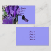Fleur Iris violet vers le haut Carte de visite (Devant / Derrière)