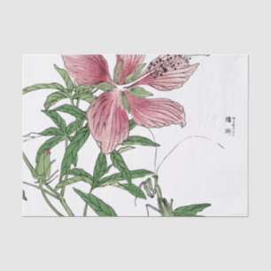 FLEUR JAPONAISE AVEC LE PAPIER DE SOIE DE SOIE DE