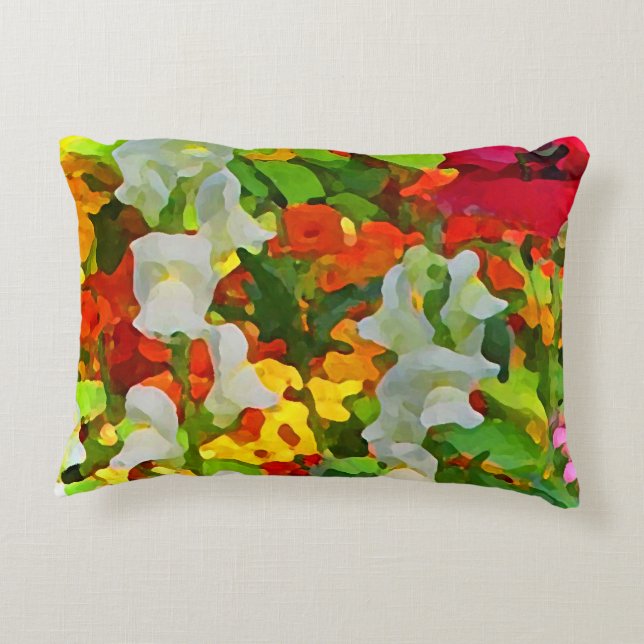 Fleur Jardin Couleurs Accent Coussin (Dos)