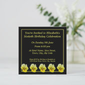 Fleur jaune 60e anniversaire Invitations (Debout devant)