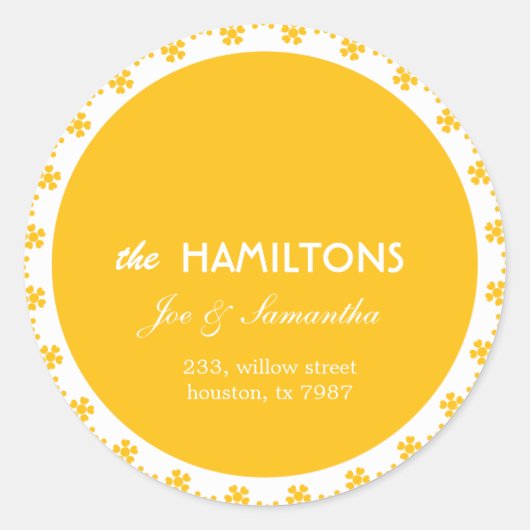 Fleur jaune - adresse étiquette (Devant)