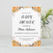 Fleur Jaune Baby Girl Baby shower Invitation (Debout devant)