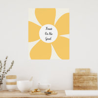 Fleur Jaune Citation Focus Art Mural