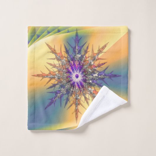 Fleur Jaune & Dimanche Moderne (Gant de toilette)