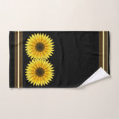 Fleur Jaune Double Tournesol Noir Arrière - plan (Serviette à main)