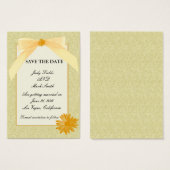 Fleur Jaune Enregistrer La Carte Date (Devant & derrière)