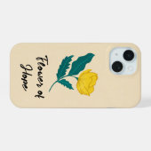 Fleur Jaune et Feuilles verts coque de motivation (Verso Horizontal)