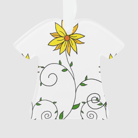 Fleur Jaune Fantaisiste Art Doodle (devant)