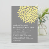 Fleur Jaune & Gris Conception Mariage Invitations (Debout devant)