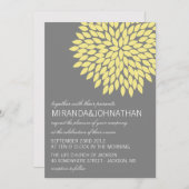 Fleur Jaune & Gris Conception Mariage Invitations (Devant / Derrière)