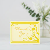 Fleur jaune personnalisable merci carte postale (Debout devant)