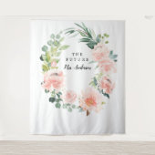 Fleur Jolie Pretty Floral Bruidsachtergrond Wandkleed (Voorkant)