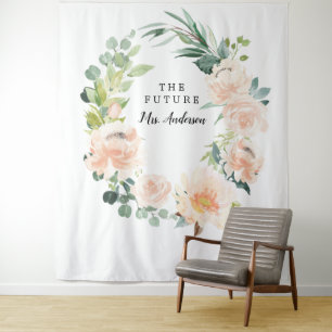 Fleur Jolie Pretty Floral Bruidsachtergrond Wandkleed