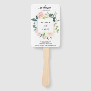 Fleur Jolie Waterverf Floral Wedding Programme Fan Handwaaier