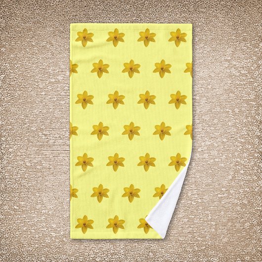 Fleur jonquille jaune Motif sans couture sur