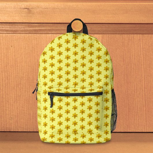 Fleur jonquille jaune sans couture sur sac à dos