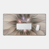 Fleur joyeuse Abstrait Beige Marron Floral Fractal (Clavier et souris)