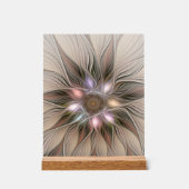 Fleur joyeuse abstraite beige marron floral fracta (Recto)