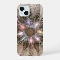 Fleur joyeuse abstraite beige marron floral fracta