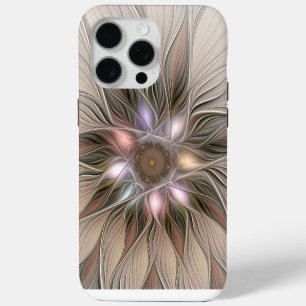 Fleur joyeuse abstraite beige marron floral fracta