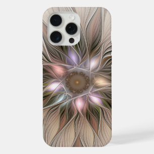 Fleur joyeuse abstraite beige marron floral fracta
