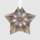 Fleur joyeuse abstraite étoile fractale beige marr (dos)