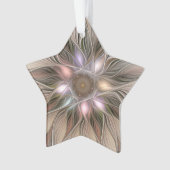 Fleur joyeuse abstraite étoile fractale beige marr (devant)