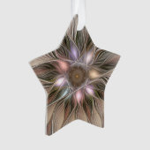 Fleur joyeuse abstraite étoile fractale beige marr (devant)