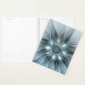 Fleur joyeuse abstraite fleur bleue grise fractale (Devant avec enveloppe)
