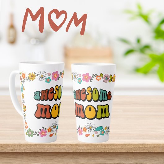 Fleur Latte Mug de puissance MOM 70 sur le thème