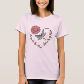 Fleur, libellule, Citation, T-shirt d'amour (Devant)