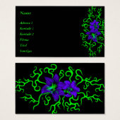 Fleur Lily violette sur noir (Devant & derrière)