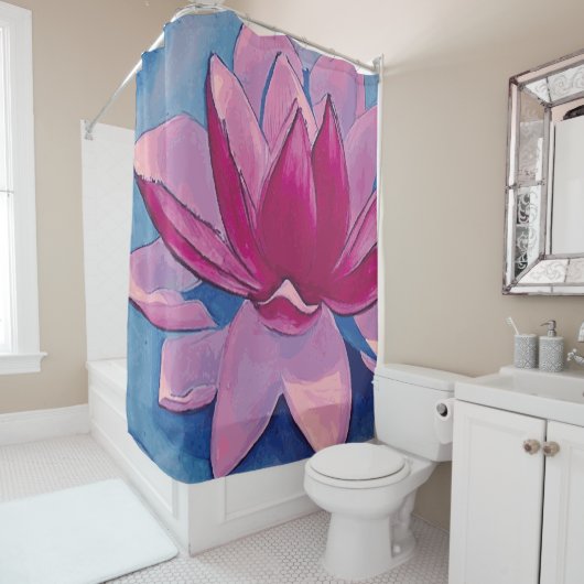 Fleur Lotus - Rideau de douche (En situation)