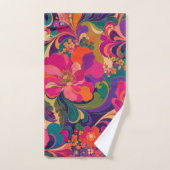 Fleur Luxe Psychedelique des Années 60 Ton Jonquin (Serviette à main)