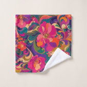Fleur Luxe Psychedelique des Années 60 Ton Jonquin (Gant de toilette)