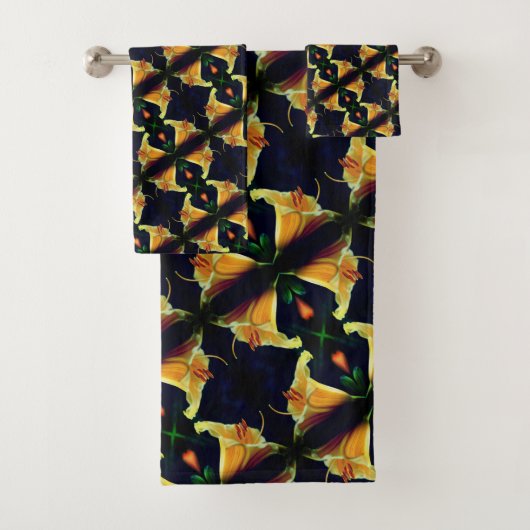 Fleur Lys Jaune intense Motif d'art Abstrait (En situation)
