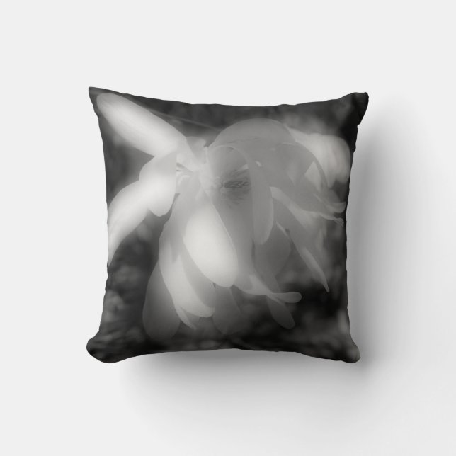 Fleur Magnolia En Coussin Noir Et Blanc (Recto)