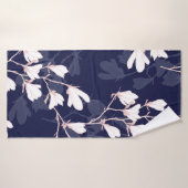 Fleur Magnolia sans couture motif avec fleur blanc (Serviette de bain)