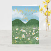 Fleur marguerite aquarelle Bonne carte mère (Fleur jaune)