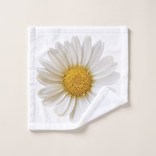 Fleur marguerite blanche (Gant de toilette)