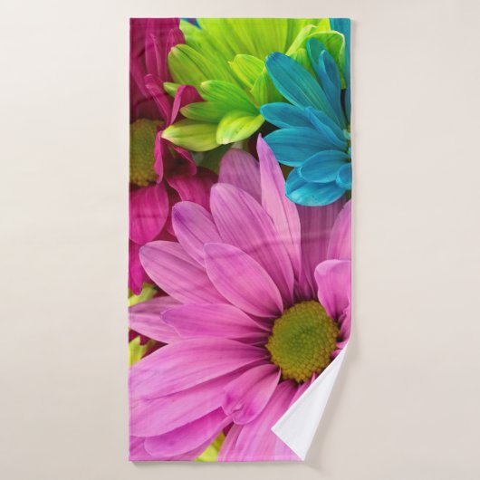 Fleur marguerite multicolore (Serviette de bain)