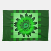 Fleur marguerite verte #2 Serviette de cuisine (Horizontal)