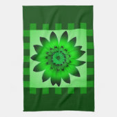 Fleur marguerite verte #2 Serviette de cuisine (Vertical)
