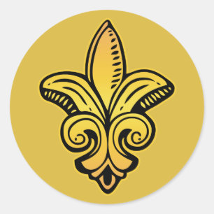 Fleur Middeleeuws - Goud Ronde Sticker